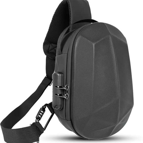 NEW! Anti-Theft Hard-Shell Crossbody/Shoulder Bag w/Locking Zippers and Strap - Picture 2 of 16